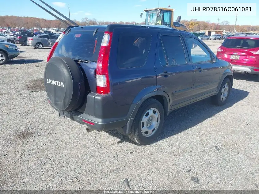 JHLRD78516C061081 2006 Honda Cr-V Lx