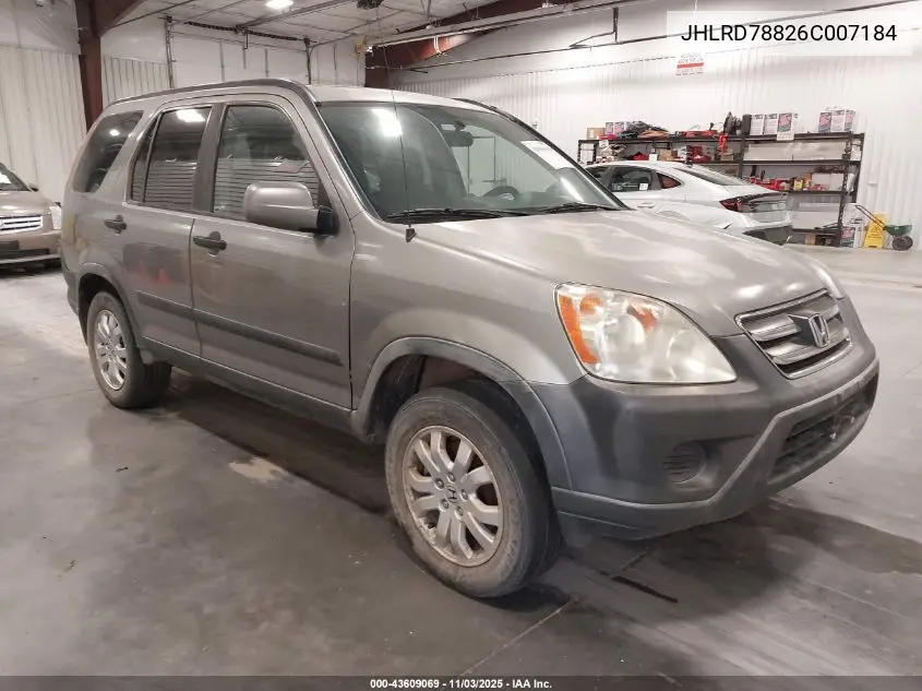 JHLRD78826C007184 2006 Honda Cr-V Ex