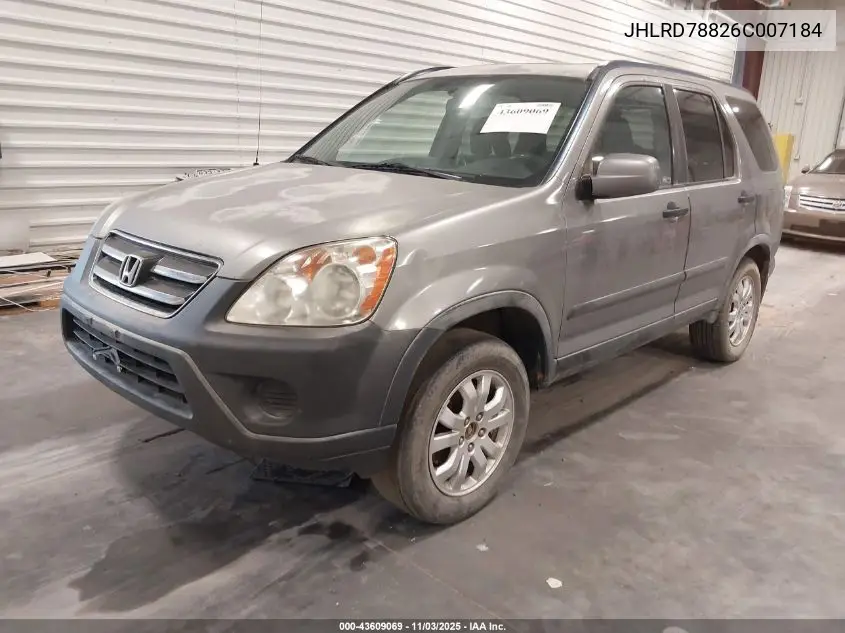 JHLRD78826C007184 2006 Honda Cr-V Ex