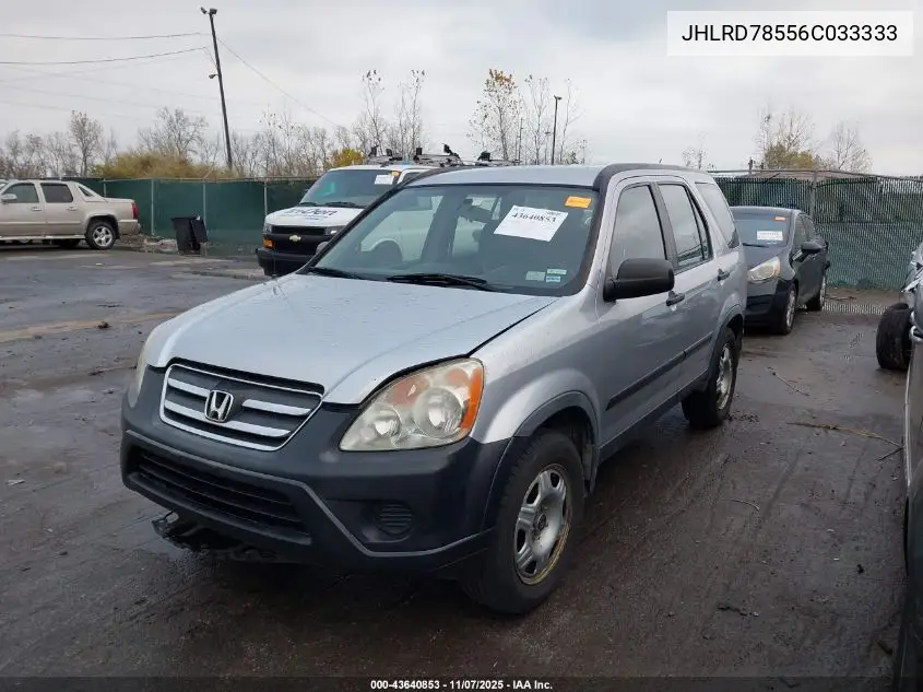 JHLRD78556C033333 2006 Honda Cr-V Lx
