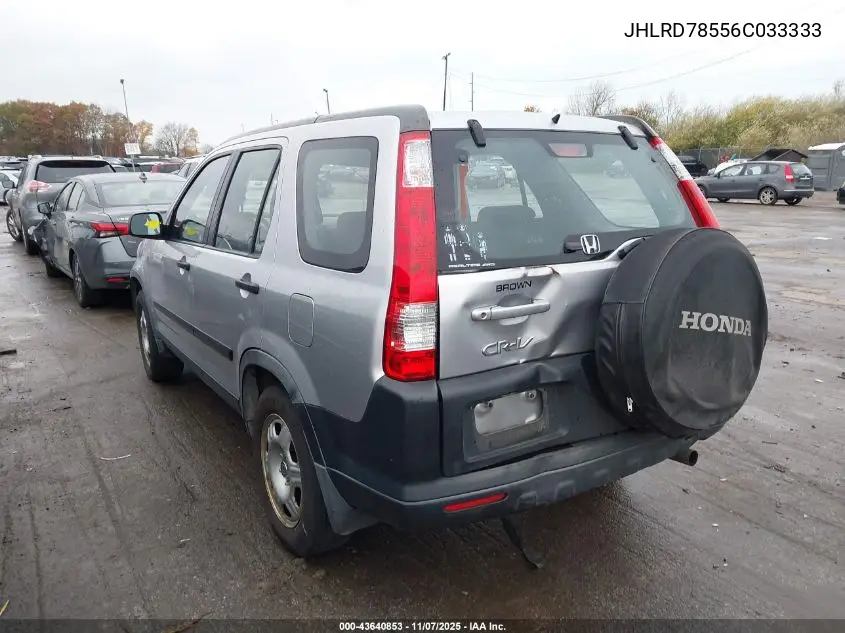 JHLRD78556C033333 2006 Honda Cr-V Lx