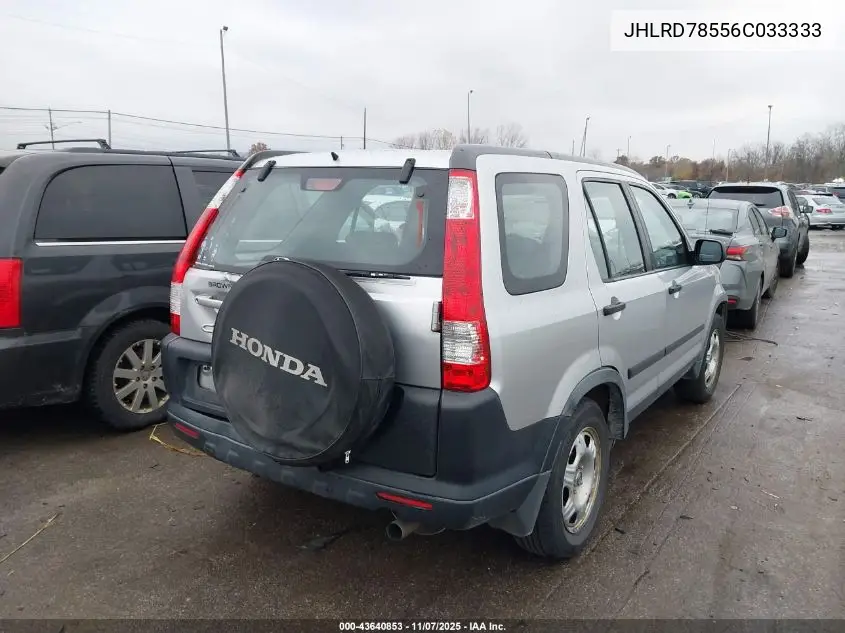 JHLRD78556C033333 2006 Honda Cr-V Lx