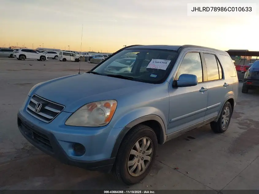 JHLRD78986C010633 2006 Honda Cr-V Se