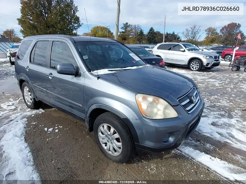 JHLRD78936C026660 2006 Honda Cr-V Se