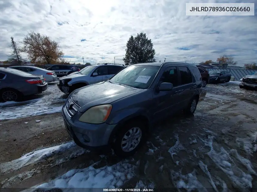 JHLRD78936C026660 2006 Honda Cr-V Se