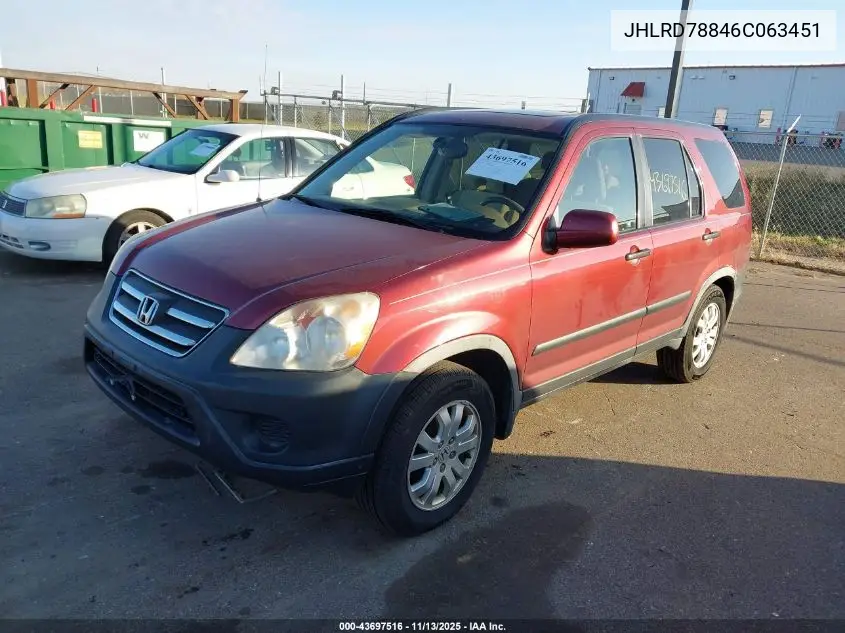 JHLRD78846C063451 2006 Honda Cr-V Ex