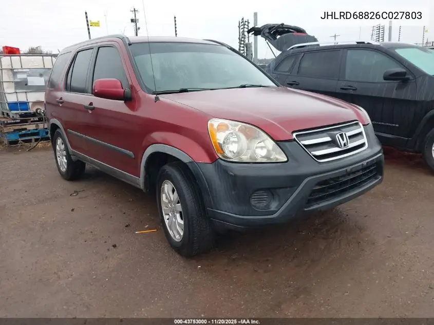 JHLRD68826C027803 2006 Honda Cr-V Ex
