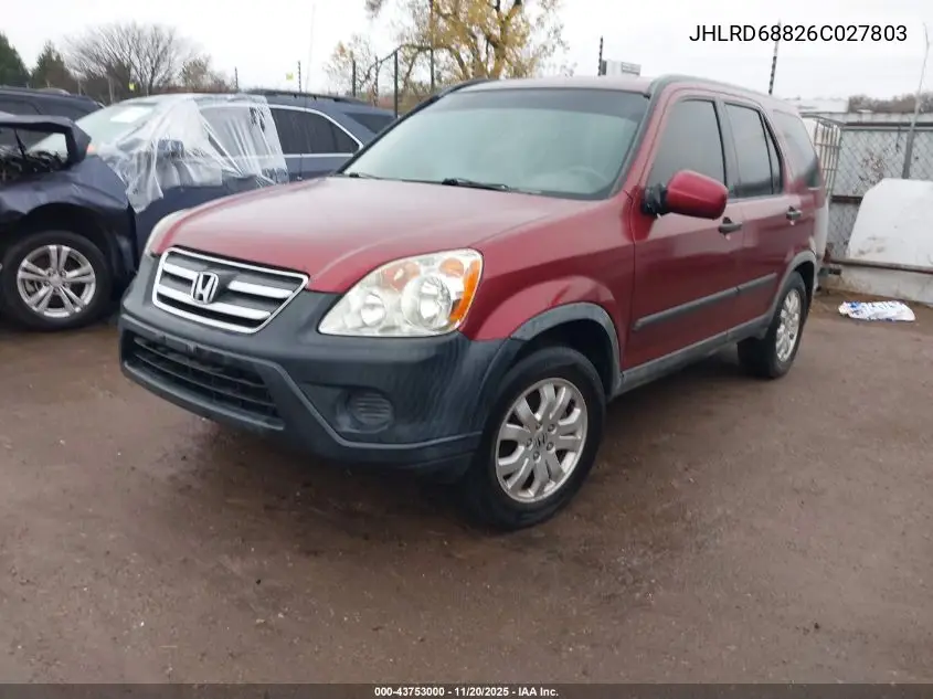 JHLRD68826C027803 2006 Honda Cr-V Ex
