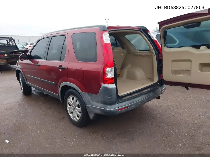 JHLRD68826C027803 2006 Honda Cr-V Ex