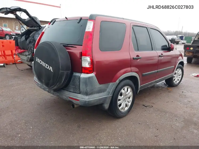 JHLRD68826C027803 2006 Honda Cr-V Ex