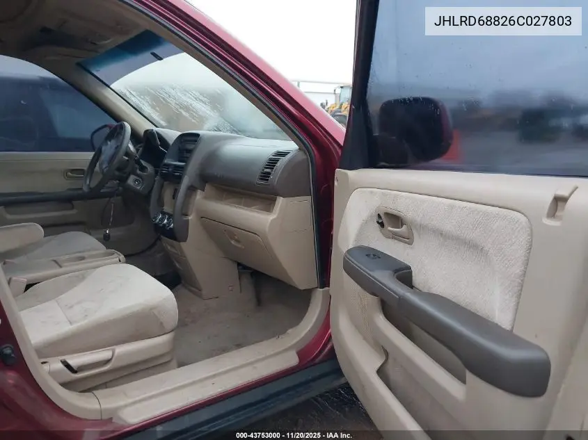JHLRD68826C027803 2006 Honda Cr-V Ex