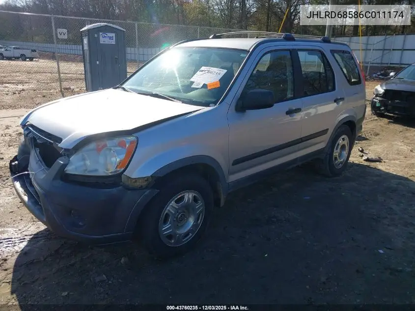 JHLRD68586C011174 2006 Honda Cr-V Lx