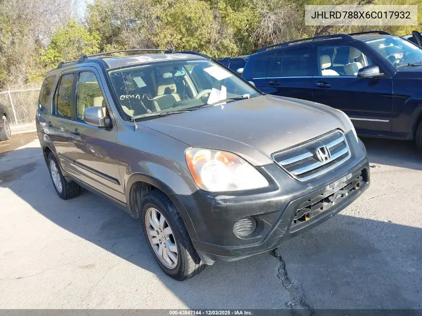 JHLRD788X6C017932 2006 Honda Cr-V Ex