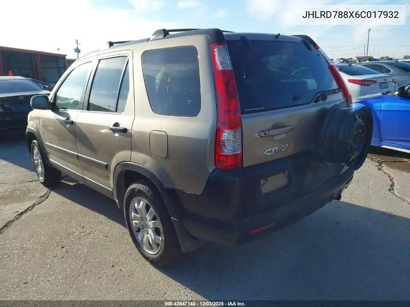 JHLRD788X6C017932 2006 Honda Cr-V Ex