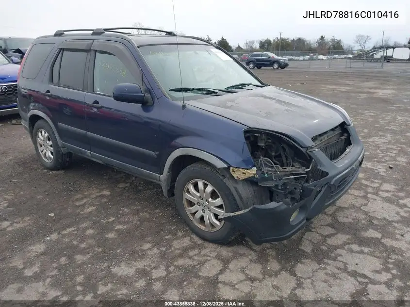 JHLRD78816C010416 2006 Honda Cr-V Ex