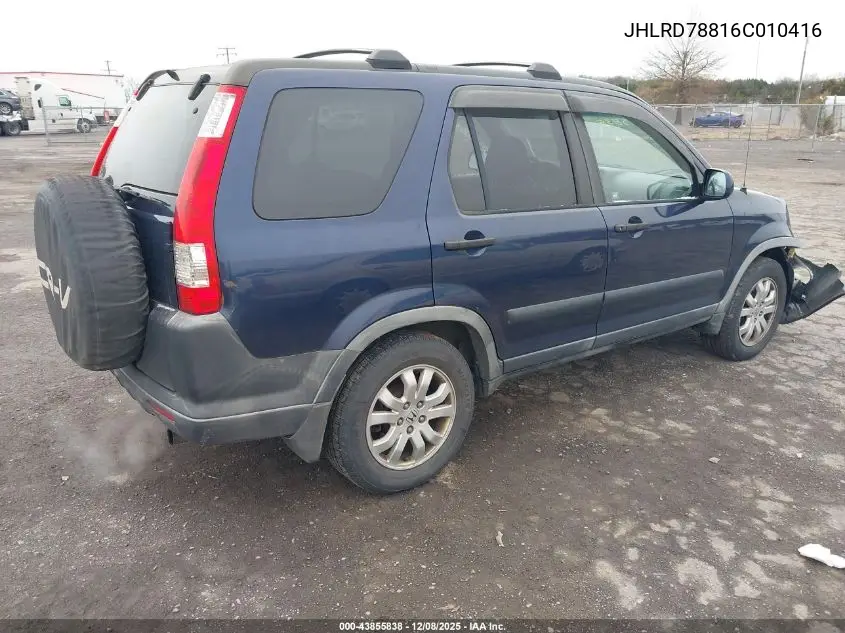 JHLRD78816C010416 2006 Honda Cr-V Ex