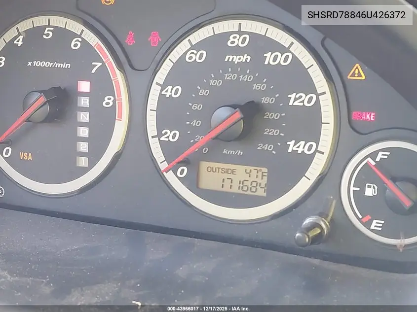 SHSRD78846U426372 2006 Honda Cr-V Ex