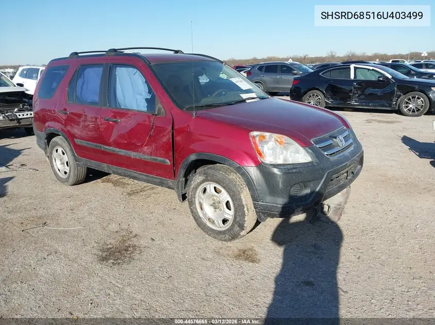 SHSRD68516U403499 2006 Honda Cr-V Lx