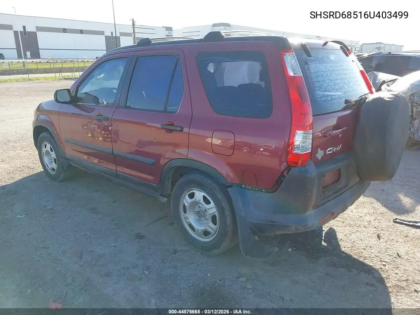 SHSRD68516U403499 2006 Honda Cr-V Lx