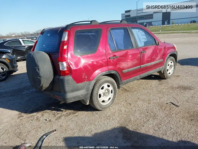 SHSRD68516U403499 2006 Honda Cr-V Lx