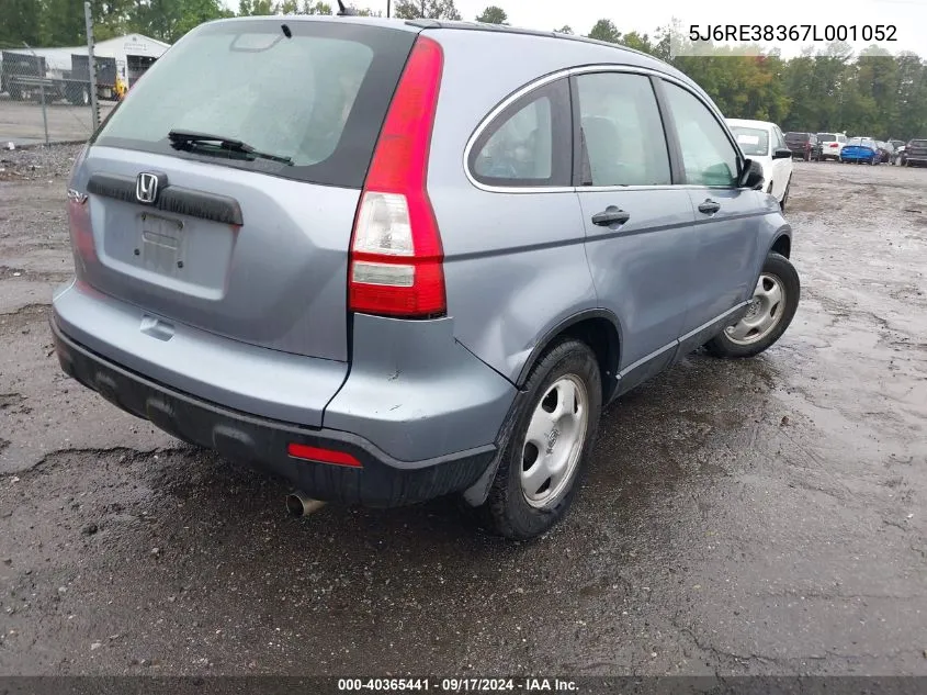 2007 Honda Cr-V Lx VIN: 5J6RE38367L001052 Lot: 40365441