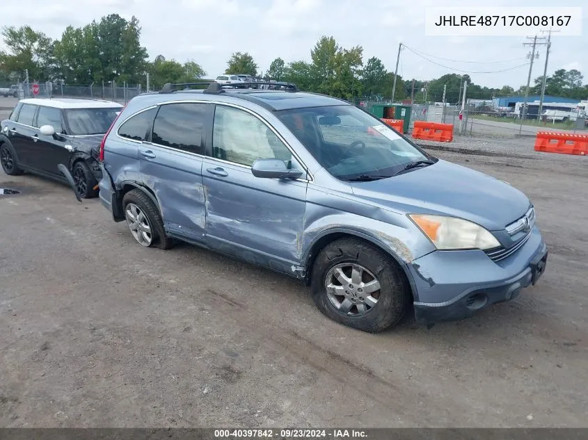 2007 Honda Cr-V Ex-L VIN: JHLRE48717C008167 Lot: 40397842