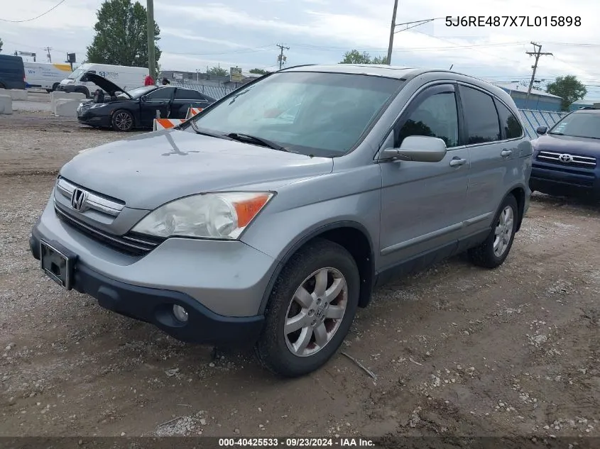 2007 Honda Cr-V Ex-L VIN: 5J6RE487X7L015898 Lot: 40425533