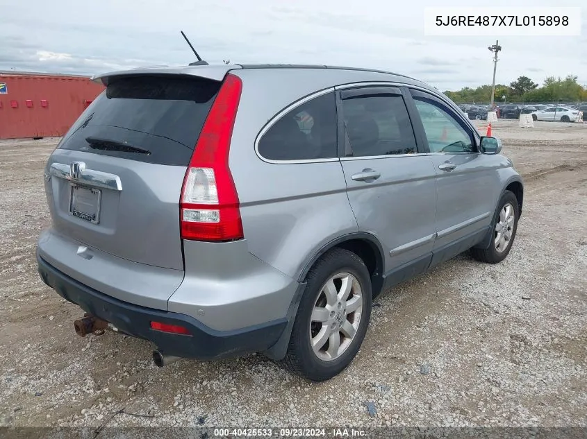 2007 Honda Cr-V Ex-L VIN: 5J6RE487X7L015898 Lot: 40425533