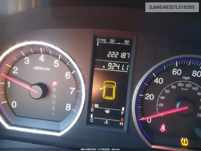 5J6RE48357L018205 2007 Honda Cr-V Lx