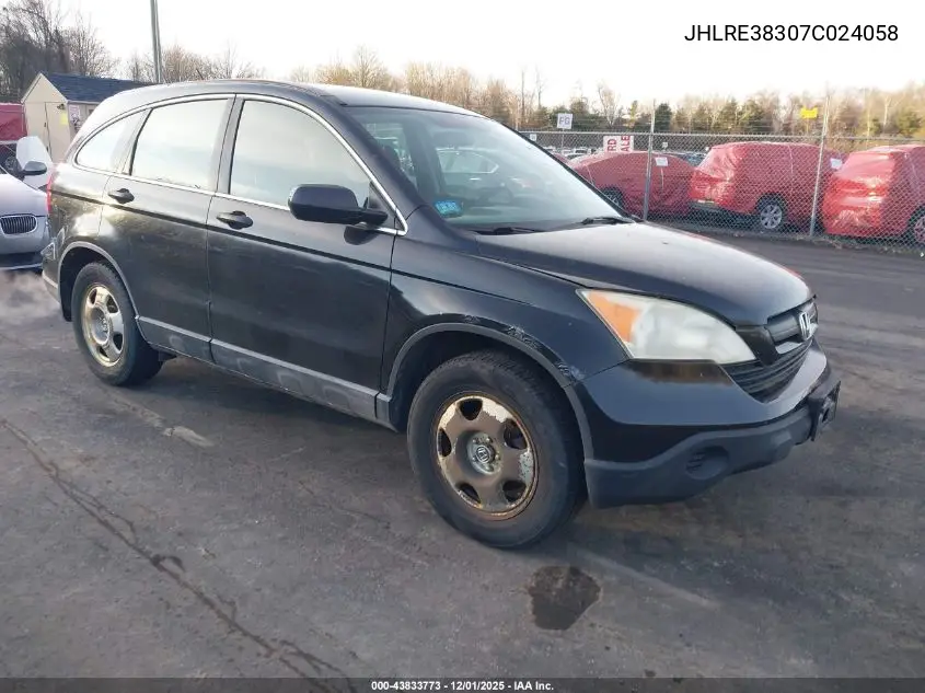 JHLRE38307C024058 2007 Honda Cr-V Lx