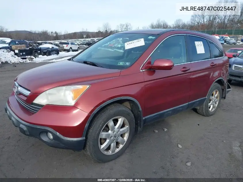 JHLRE48747C025447 2007 Honda Cr-V Ex-L