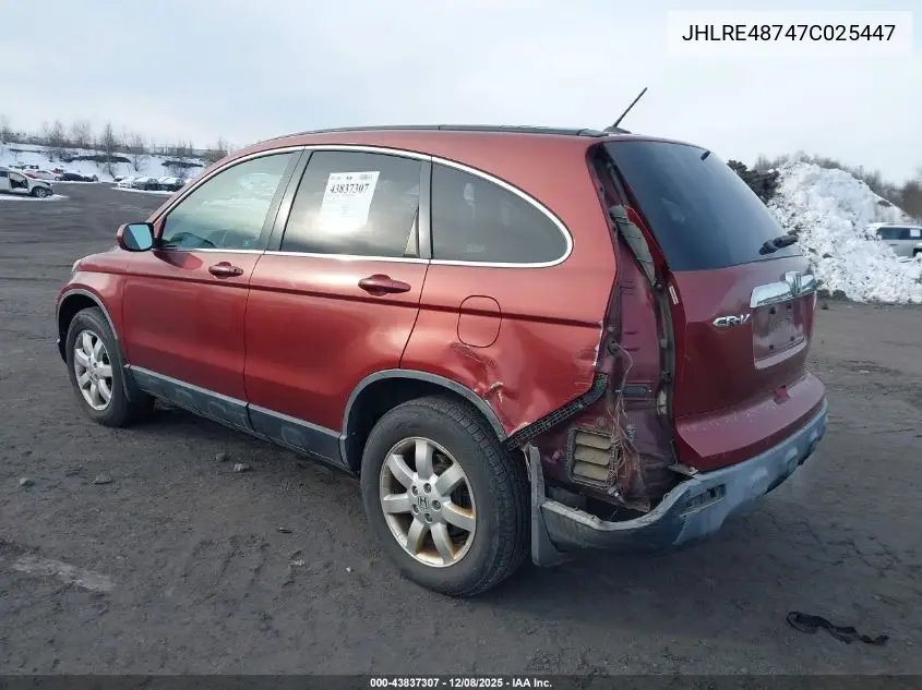 JHLRE48747C025447 2007 Honda Cr-V Ex-L