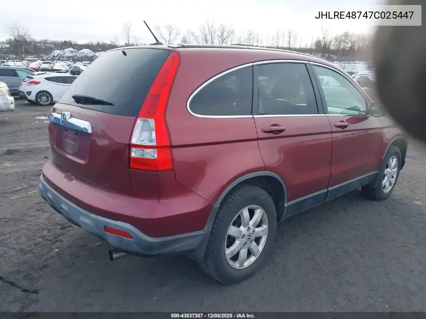 JHLRE48747C025447 2007 Honda Cr-V Ex-L