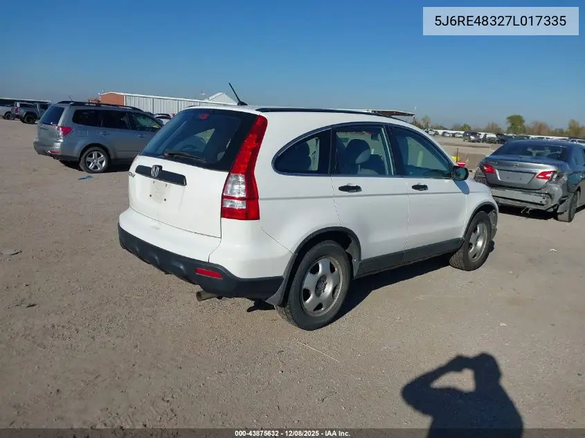 5J6RE48327L017335 2007 Honda Cr-V Lx