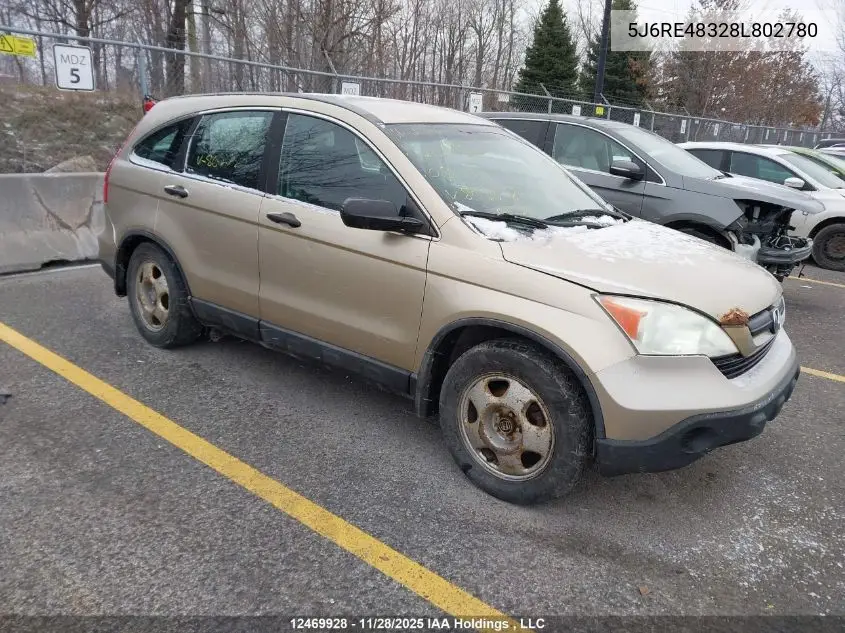 5J6RE48328L802780 2008 Honda Cr-V Lx