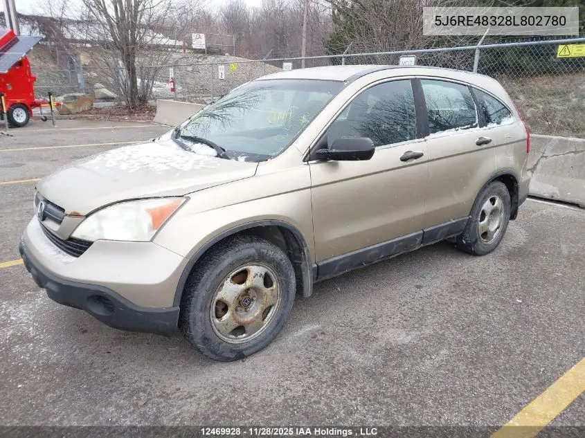 5J6RE48328L802780 2008 Honda Cr-V Lx