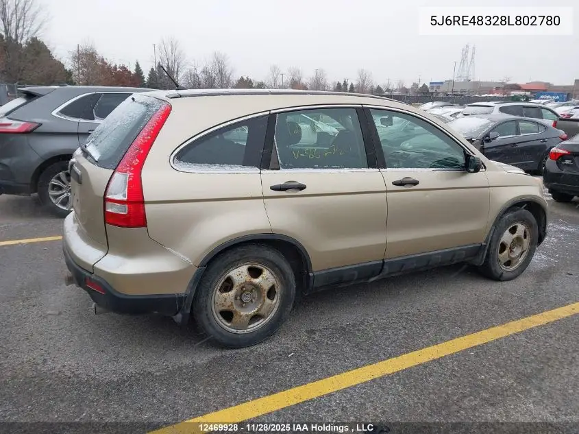 5J6RE48328L802780 2008 Honda Cr-V Lx