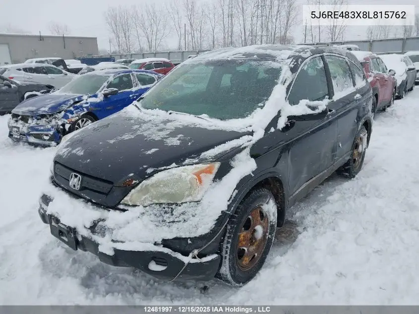5J6RE483X8L815762 2008 Honda Cr-V Lx