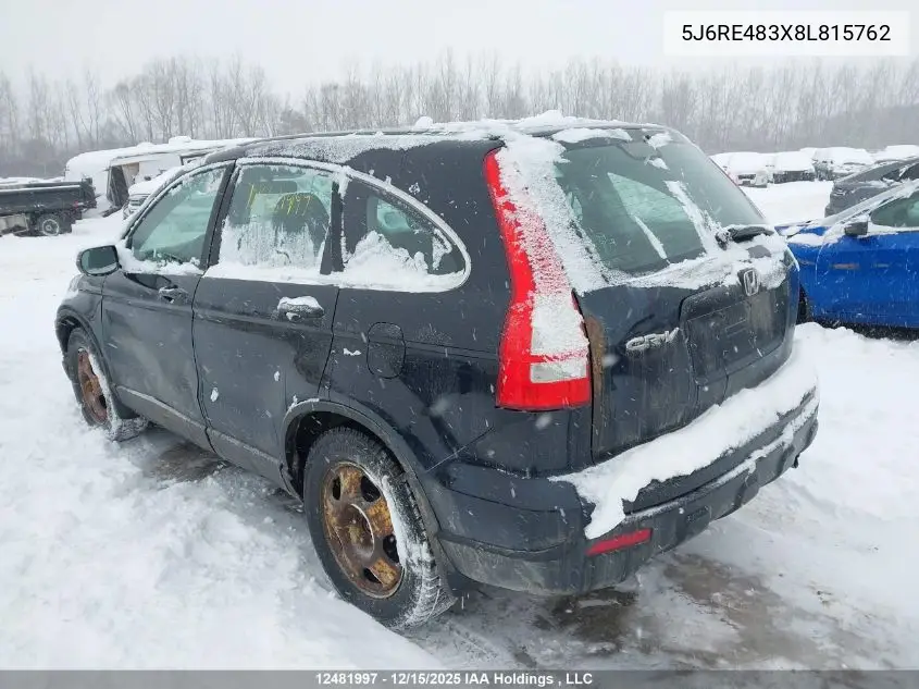 5J6RE483X8L815762 2008 Honda Cr-V Lx