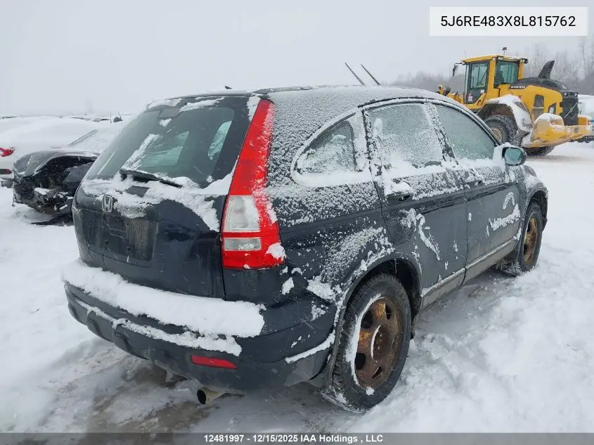 5J6RE483X8L815762 2008 Honda Cr-V Lx