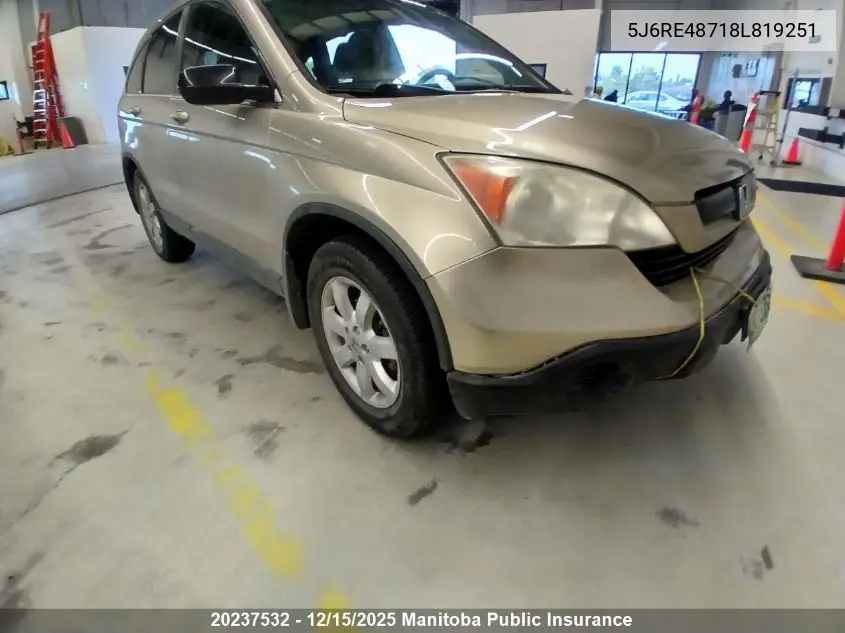 5J6RE48718L819251 2008 Honda Cr-V Ex-L