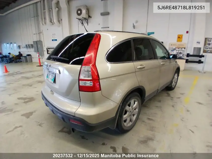 5J6RE48718L819251 2008 Honda Cr-V Ex-L