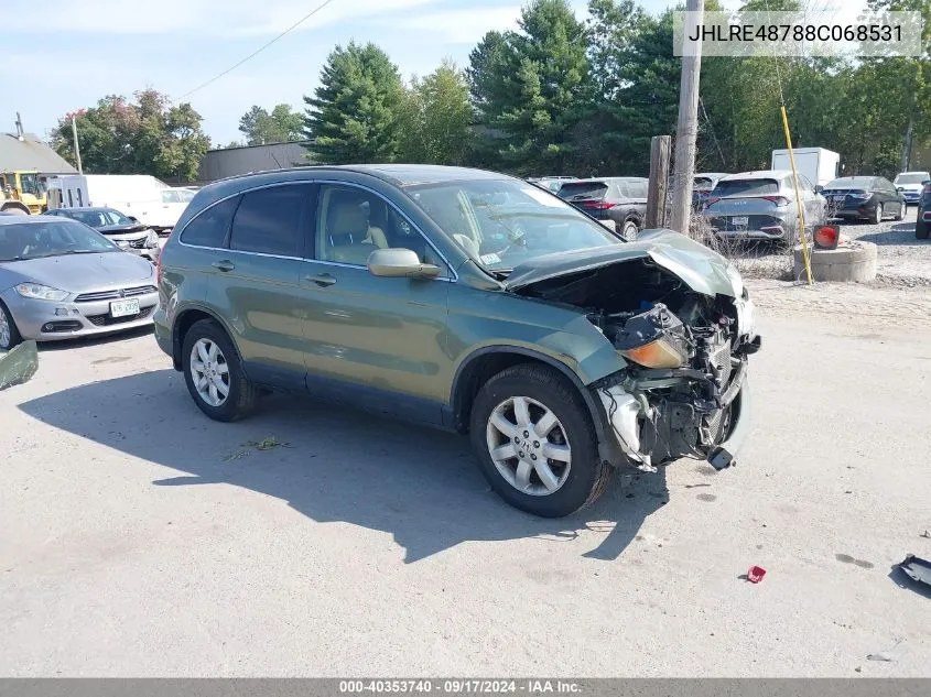 2008 Honda Cr-V Ex-L VIN: JHLRE48788C068531 Lot: 40353740