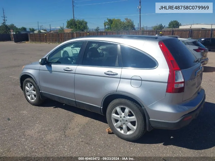 2008 Honda Cr-V Ex-L VIN: JHLRE48758C079969 Lot: 40403472