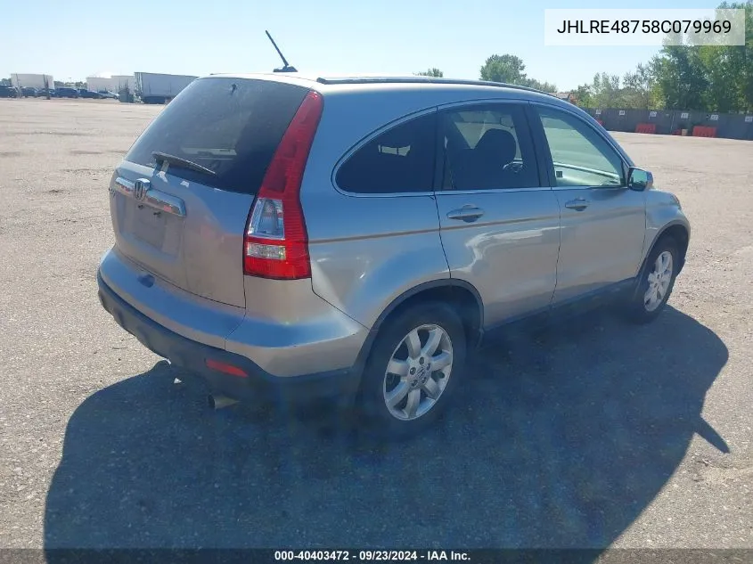 2008 Honda Cr-V Ex-L VIN: JHLRE48758C079969 Lot: 40403472