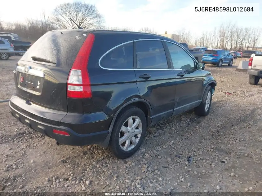 5J6RE48598L012684 2008 Honda Cr-V Ex