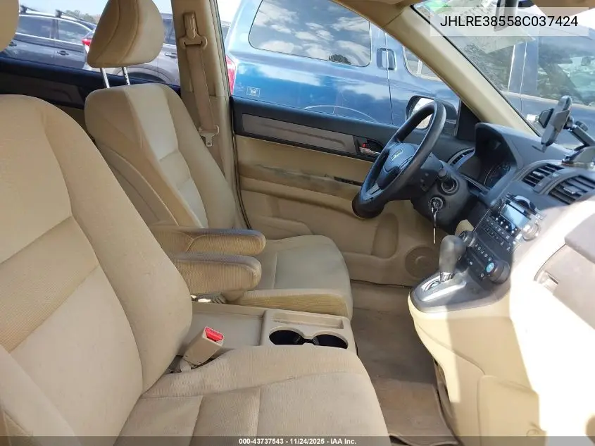 JHLRE38558C037424 2008 Honda Cr-V Ex