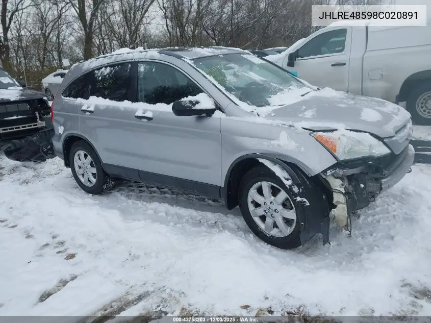 JHLRE48598C020891 2008 Honda Cr-V Ex