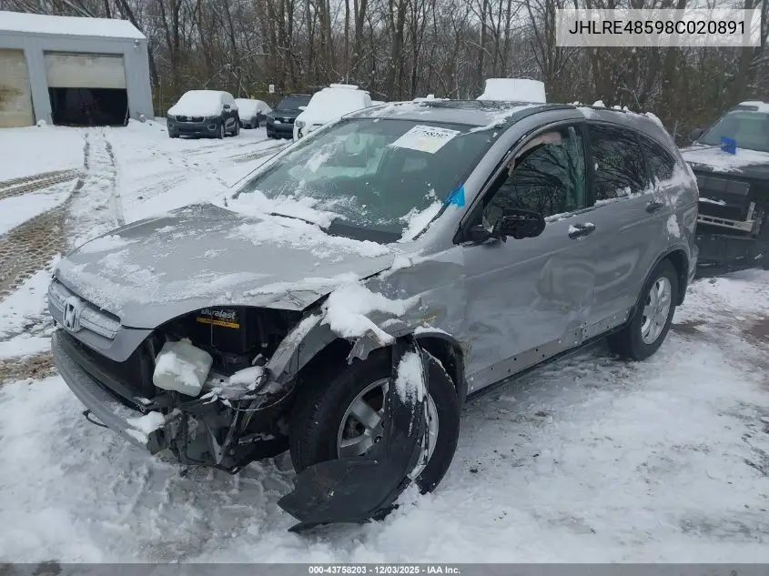 JHLRE48598C020891 2008 Honda Cr-V Ex