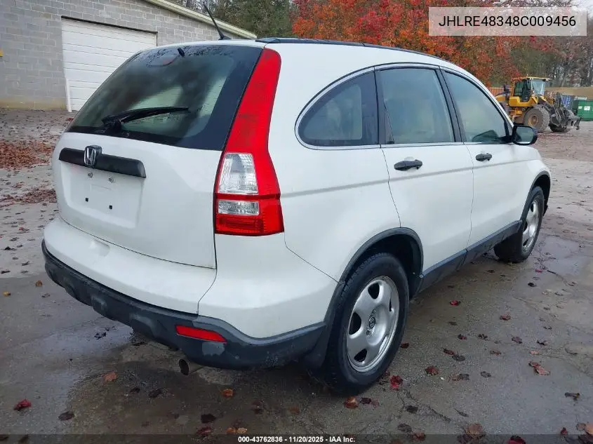 JHLRE48348C009456 2008 Honda Cr-V Lx